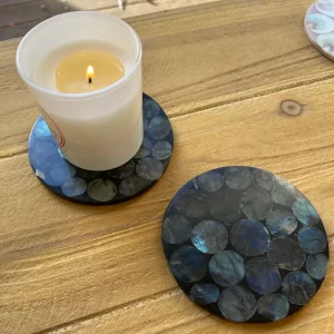 Ensemble de 2 dessous de verre en Labradorite